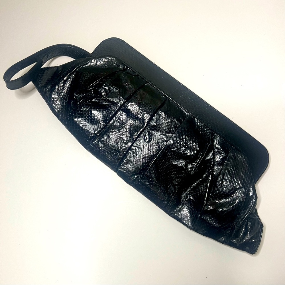 Beirn black snakeskin clutch